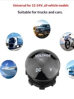 Voltmeter Baterai Mobil 12V 24V Universal Tahan Air dengan Layar LED dan Perlindungan Beban Berlebih Pengukur Tegangan
