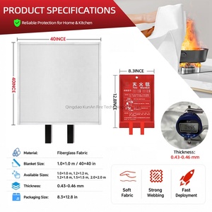 Manta Ignífuga Kunan para Cocina, 100% Fibra de Vidrio, Libre de Asbesto, Acción Supresora, Lista para Usar, con <span class=keywords><strong>Bolsa</strong></span> Roja para Área de Cocina - Product Image 2