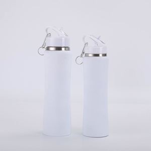 Botella de Agua Aislada al Vacío para Mochila de Viaje, 600ml 750ml, Botella Deportiva de Acero Inoxidable con Tapa de Paja y Mosquetón, Recipiente Reutilizable - Product Image 2