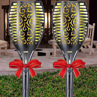 Nouvelle conception de lampe torche solaire de jardin à 96 LED, décoration paysagère extérieure, étanche, flamme IP65, panneau solaire à plusieurs puissances, batterie