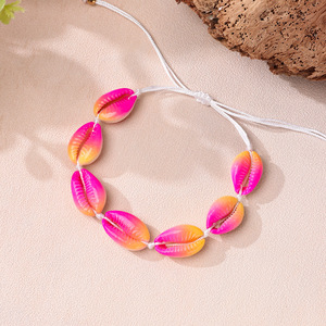 Colorful Imitation Seashell Choker Necklace Mixed Color Woven Party Jewelry Unisex Short Neck Collar Chain - Product Image 2