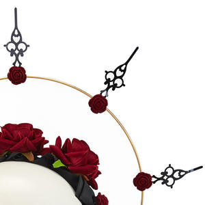 <span class=keywords><strong>Comprar</strong></span> HLC ODM OEM Diadema con púas estilo Steampunk para fiesta, Corona de Halo Lolita Virgen, Adorno gótico para el cabello con flor de rosa para juego de rol - Product Image 5