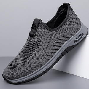 Zapatillas Deportivas Transpirables de Malla para Hombre, Color Gris y Negro, Suela Suave, para Correr, Uso Casual para Adultos - Product Image 1