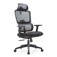 Chaise de bureau exécutive ergonomique contemporaine noire, réglable en hauteur, avec cadre en acier inoxydable et pivotante, vente en gros