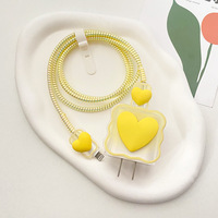 Para iPhone 17 funda protectora de carga rápida para Apple 20W Wave Edge Love cabeza de carga cubierta protectora Cable DE DATOS cubierta mordedora
