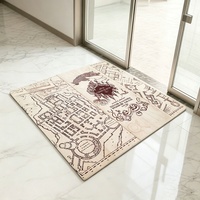 Tapis de sol personnalisé avec carte vintage imprimée, motif rétro fantastique, design personnalisé pour la décoration de la chambre des nerds