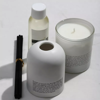 Boîte Cadeau Personnalisée Bougie Parfumée et Diffuseur de Parfum d'Intérieur de Luxe Marque Privée Ensemble Diffuseur de Parfum à Roseau Blanc