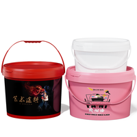 Seau en plastique ovale personnalisé de 20 L (5 gallons) de qualité alimentaire en PP, durable, étanche, avec couvercle et poignée, pour la peinture