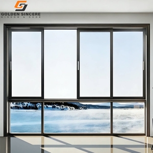 GS Modern Design Easy Clean Glass Aluminum 2-Track Soundproof Sliding <b>Windows</b> Folding <b>Screen</b> - Product Image 4