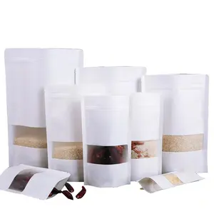 Kraft papiertüte in Lebensmittel qualität Stand beutel mit klarer Kraft papiertüte für Nuss