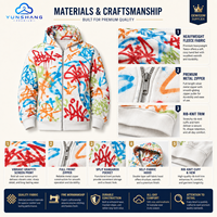Sweatshirt Vintage Unisex Hip Hop 100% Katun dengan Ritsleting Seperempat dan Bordir 3D Ukuran 5XL, Finishing Pewarnaan Garmen - Koleksi Musim Semi
