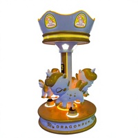 Manège pour enfants à 3 places, carrousel à monnayeur avec lumières LED et musique, équipement de divertissement pour aire de jeux intérieure