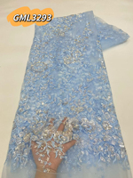 Tissu en dentelle à paillettes de luxe de haute qualité, broderie de paillettes de luxe, tissu en dentelle à perles pour robe de soirée, robe de fête, robe de mariée