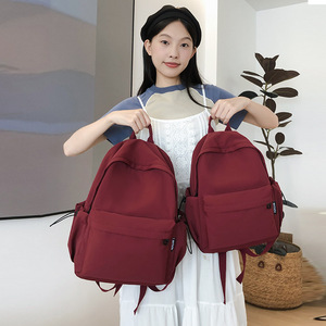 Japanese Style <b>Backpack</b> Red Large Capacity Waterproof For <b>School</b> And Travel Women's <b>Backpack</b> Summer 2024 - Product Image 3