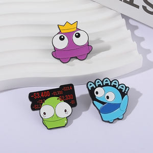 Humoristique et drôle <span class=keywords><strong>gros</strong></span> yeux personnage émail broches dessin animé figurines créatives broches personnalisées revers sac à dos Badges bijoux cadeau - Product Image 2