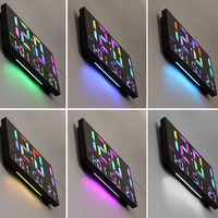 Jam Dinding Elektrik LED Jarum Warna-warni RGB Besar dengan Lampu Malam dan Pengisian Daya Tipe-C untuk Kamar Tidur dan Ruang Tamu