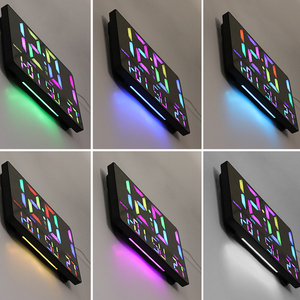 Grande <span class=keywords><strong>horloge</strong></span> <span class=keywords><strong>murale</strong></span> électrique à affichage LED RGB coloré avec veilleuse et chargement Type-C <span class=keywords><strong>pour</strong></span> chambre et salon - Product Image 5