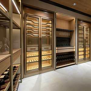 Enfriador de Vino Eléctrico de Lujo Personalizado OEM, <span class=keywords><strong>Bodega</strong></span> Climatizada de Acero Inoxidable con Control de Temperatura y Humedad para el Hogar, Hotel o Bar de Vinos - Product Image 1