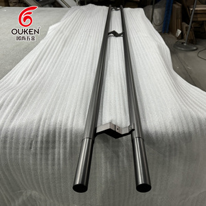 Kapı kolu siyah özel yuvarlak tüp tırtıllı katı paslanmaz çelik kapı kolu lüks Villa otel cam ahşap kapı kolları - Product Image 4