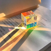 Attrape-soleil X-Cube, prisme en verre dichroïque RGB, cube arc-en-ciel, ornement de bureau, décoration d'intérieur, cadeau créatif