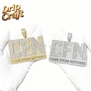 Collar con Colgante de Cadena Chapada en Oro con Diseño de Hip-Hop, para Hombre y Mujer, con Incrustaciones de Circonio, Joyería Moderna - Product Image 2