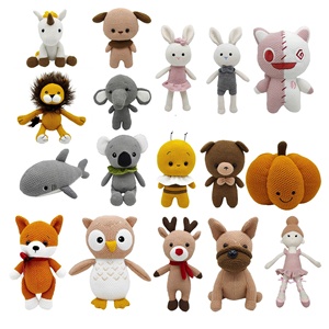 Jouet en peluche tricoté à la main sur mesure, lion, hibou, renne, amigurumi doux, animal en peluche, vente en gros, OEM, cadeau pour bébé - Product Image 1