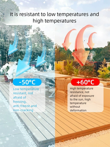 Plancher composite bois-plastique moderne, brossé, imperméable, 18 mm d'épaisseur, antidérapant, à clic, PVC, terrasse extérieure, jardin, piscine - Product Image 5