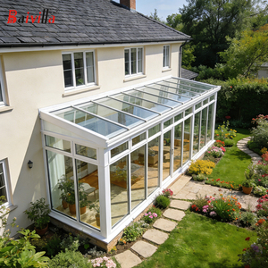 Véranda en aluminium sur mesure toutes saisons avec panneaux en verre trempé et polycarbonate, résistante au vent et aux charges de neige, véranda extérieure avec portes - Product Image 6