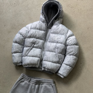 Blouson matelassé <span class=keywords><strong>extra</strong></span> épais zippé, coupe oversize ample, couleur unie, coupe courte, coupe-vent et imperméable - Product Image 2
