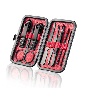 Làm móng tay đặt cắt móng tay khách hàng Logo trường hợp thép không gỉ VW-MS-1273 2024 nóng bán màu đen 7 mảnh Bộ - Product Image 6