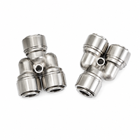 Raccord en Y à 2 voies compatible OEM, connecteur divisé 1/4 po en acier inoxydable SUS 304 316L, raccord droit pour filtre purificateur d'eau RO