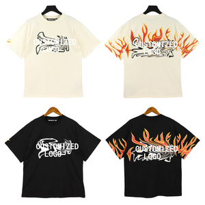 Bộ đồ hè nam thiết kế riêng OEM chất lượng cao, gồm quần short và áo thun cotton Terry in họa tiết góc cạnh, phong cách đường phố - Product Image 1