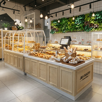 Vitrine réfrigérée pour pâtisserie en verre incurvé, équipement industriel, vitrine à pâtisserie autoportante, armoire de présentation de gâteaux