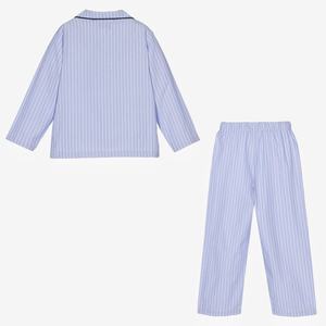 Enfants Garçons Pyjama Rayé Ensembles Printemps Été Simple Boutonnage Pipping Mode Casual Deux Pièces Ensemble Pyjamas pour Garçons 9-13 Ans - Product Image 2