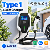 Borne de Recharge VE Murale J1772 Type 1 CA avec RFID, Prise et Câble de 5m pour Appartement, Parking, Domicile, Usage Commercial, OEM