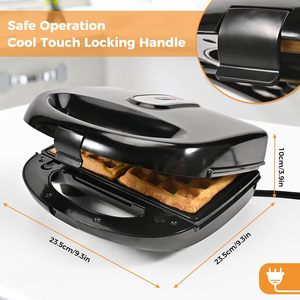 Machine à sandwichs et gaufres manuelle 2-en-1 avec plaques interchangeables pour usage domestique – Offre spéciale usine - Product Image 3