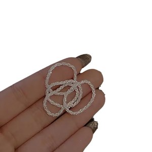 A Japanese and Korean style sparkling <b>silver</b> <b>ring</b>, simple and unique, with a starry finish, <b>plain</b> band, knuckle <b>ring</b>. - Product Image 5