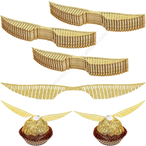 Al por mayor LM LM01 50 unidades Adornos de papel de chocolate para cupcakes, alas huecas 3D de lujo ligero - Product Image 1