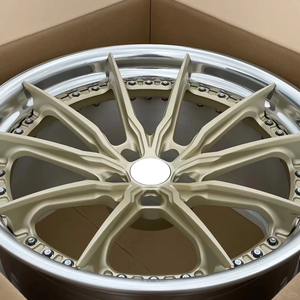 Jantes forgées LZT-574 en 2 parties, en aluminium 6061-<span class=keywords><strong>T6</strong></span>, style rétro à mailles, compatibles Volvo <span class=keywords><strong>V90</strong></span> V60 S90 5x108, jantes en alliage avec lèvre usinée or sur mesure - Product Image 5