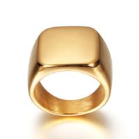 Bijoux de mode personnalisés Bague en acier inoxydable pour homme en plaqué or 18 carats gravée en bleu et noir