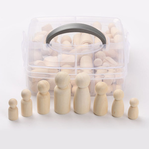 Juego de muñecas de madera, 50 piezas, figuras de madera natural para decoración artesanal DIY - Product Image 1