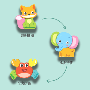 Bán buôn Montessori giáo dục bằng gỗ 3D động vật khủng long ghép hình câu đố Hội Đồng Quản trị vui vẻ học tập trò chơi cho trẻ em trai và cô gái - Product Image 3