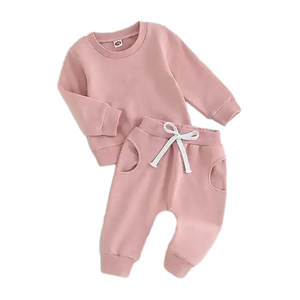 Conjuntos de Ropa para Niñas, Sudadera Informal a Cuadros y Pantalones Deportivos, Poliéster/Algodón - Product Image 3