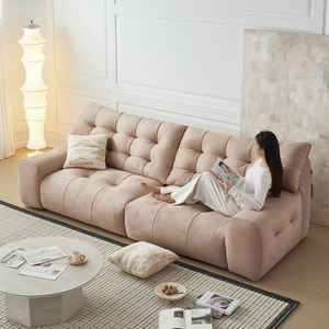 أريكة فاخرة بأسلوب فرنسي عتيق مع أزرار سحب وقماش مصقول لغرفة المعيشة، طقم أريكة مستقيمة مريحة - Product Image 5