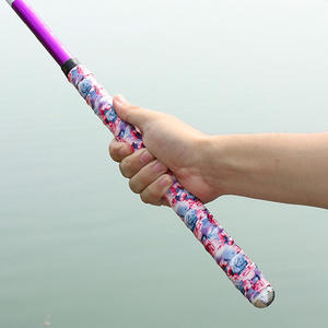 Flower Pattern Fishing Rod <b>Grip</b> <b>Tape</b> 1.4m 1.1m Sweat Absorbing Anti Slip Leather Handle Wrap For Fishing Rods - Product Image 1