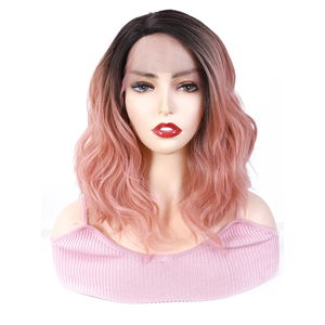 X-TRESS New Short bob Lace <strong>Wigs</strong> Ombre pink Colored Natural Wave Synthetic Hair Lace Front <strong>Wig</strong> Short Bob <strong>Wigs</strong> for Black Women - Product Image 4