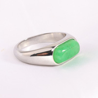 Vente en gros d'usine, bague géométrique élégante pour femmes en acier inoxydable de 8 mm, style européen et américain, incrustée de pierres naturelles, style Instagram