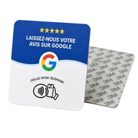 Carte de commentaires Google française 10 cm, autocollant NFC en acrylique étanche, étiquette de retour d'expérience personnalisée, prêt à être expédié