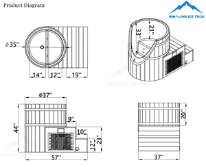 Bañera de Inmersión Fría/Caliente Comercial Todo en Uno de Cedro Rojo con Enfriador Integrado de Acero Inoxidable 304, Ozono y Control por Aplicación WiFi para Resorts y Hoteles de Lujo - Product Image 3