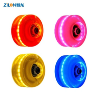 Roues de patins à roulettes en PU lumineuses auto-génératrices de lumière, lot de 4, double rangée